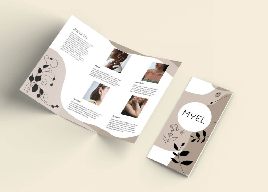 Tri-fold brochure for the company Myel